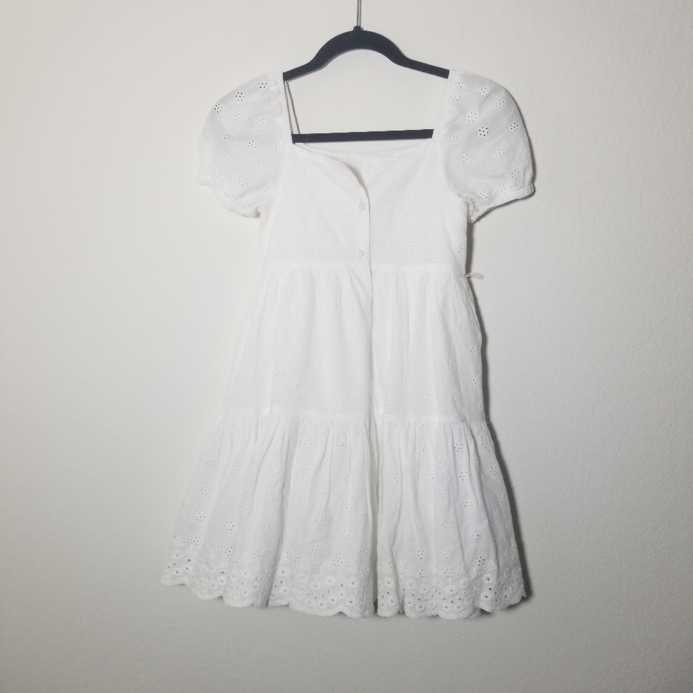 White Eyelet Kids Dress - Picture 2 of 2